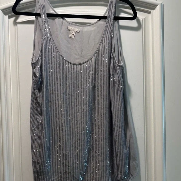 J. Crew Gray Sequin Tank Top - Picture 4 of 6